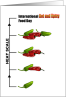 International Hot and Spicy Food Day Fun Chili Heat Scale card
