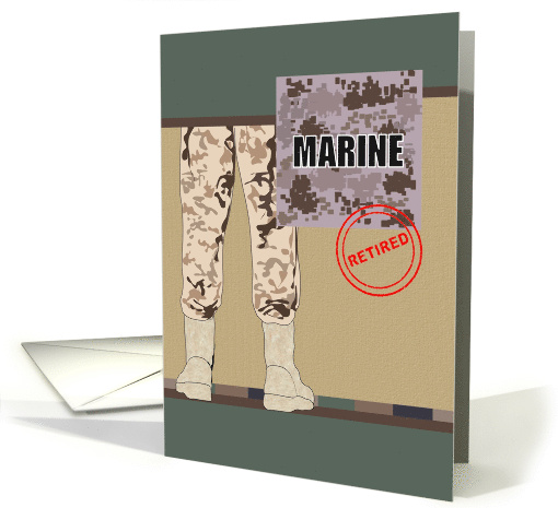 Retirement For Marine Illustration Of Marine In Fatigues card
