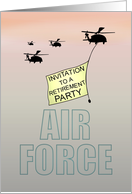 Retirement From Air Force Party Invitation Helicopters Flying Flag card