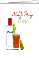 Bloody Mary Day January 1 Vodka Cocktail Celery and Dill Pickle card