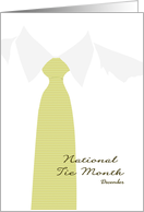National Tie Month December Sketch of Shirt Collar and Tie card