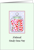 National Candy Cane Day Yummy Candy Canes in a Glass Jar card