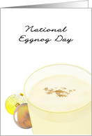 National Eggnog Day December 24 Eggnog and Baubles card