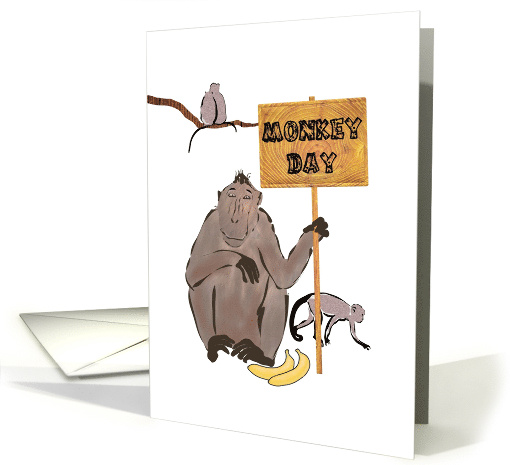 Monkey Day December 14 Cute Troop of Monkeys card (1458466)