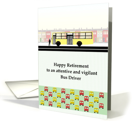 Congratulations Bus Driver Retiring Bus And Houses card (1458622)