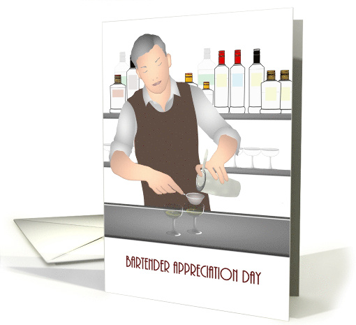 Bartender Appreciation Day Bartender Mixing Cocktails card (1458632)