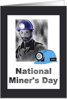 National Miner’s Day December 6 Sketch of a Miner and Hat card