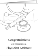 Congratulations Becoming Physician Assistant Medical Instruments card