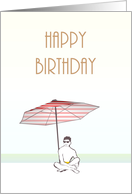 Birthday For Him Guy Wearing Sunglasses Sitting Under Beach Umbrella card