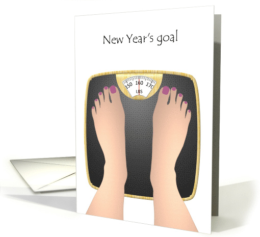 Weigh-In Day Feet Standing on Bathroom Weighing Scale card (1459372)