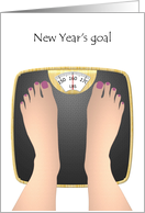 Weigh-In Day Feet Standing on Bathroom Weighing Scale card