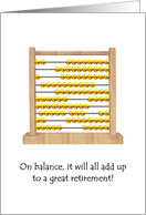 Accountant Retiring Counting Frame On Balance It All Adds Up card
