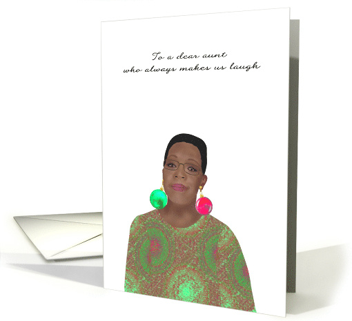 Aunt Wearing Bauble Earrings African American Christmas card (1460066)