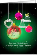 Christmas For Physiotherapist Physio Session Reflected In Bauble card