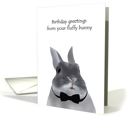 Birthday For Wife Bunny Wearing Black Bow Tie card (1460866)
