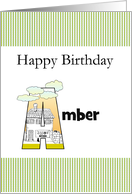 Birthday for Name Beginning with Letter A Cute Sketch Inside Letter card