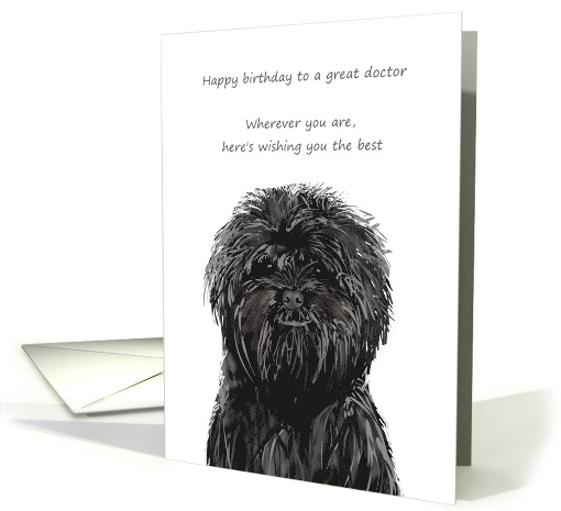 Birthday For Veterinarian Affenpinscher With A Grin On Its Face card