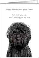 Birthday For Veterinarian Affenpinscher With A Grin On Its Face card