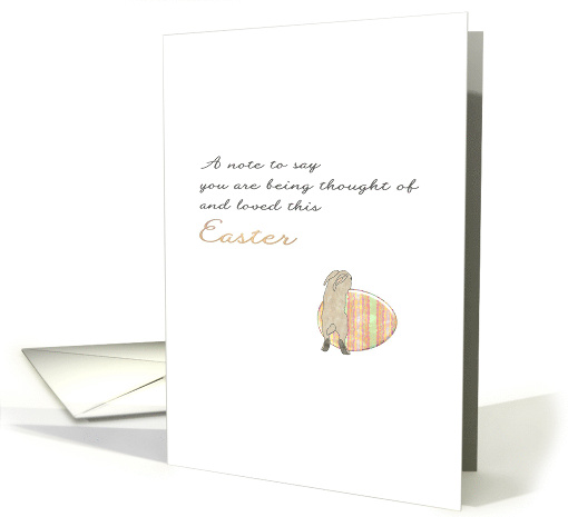 1st Easter Alone Loss of Husband Bunny Leaning on Easter Egg card