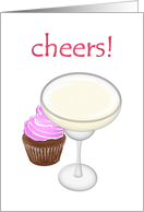 Birthday for Dietitian Daiquiri and Chocolate Cupcake Pink Frosting card