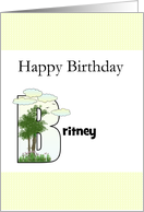 Birthday for Name Beginning with Letter B Trees Sketch Inside Letter card
