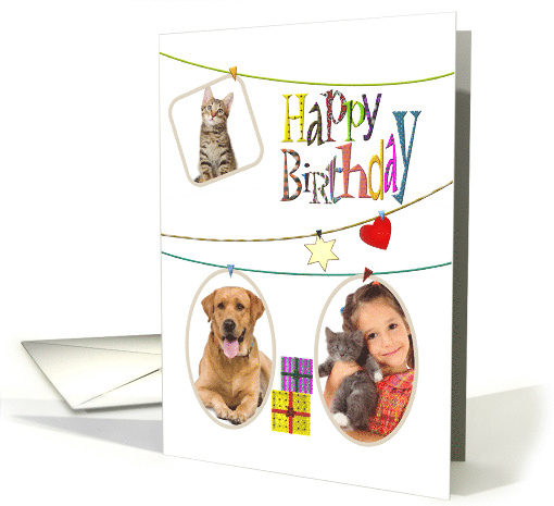 Photocard Birthday With 3 Photographs Colorful Greeting... (1462440)