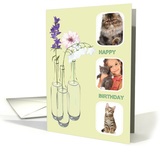 Photocard Birthday Pretty Flowers In Bottles Of Water 3... (1462734)