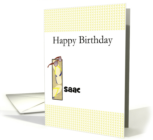 Birthday Name Beginning with Letter I Flip Flops on Sand... (1462858)