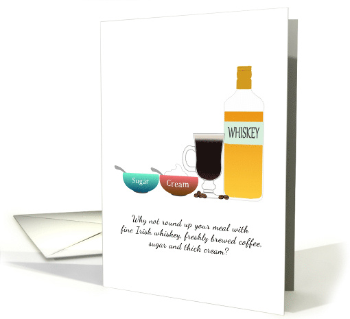 National Irish Coffee Day Whiskey Coffee Cream And Sugar card