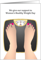 Women’s Healthy Weight Day Feet Standing On Bathroom Scale card