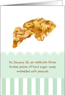 National Peanut Brittle Day Pieces of Hard Sugar Candy with Peanuts card