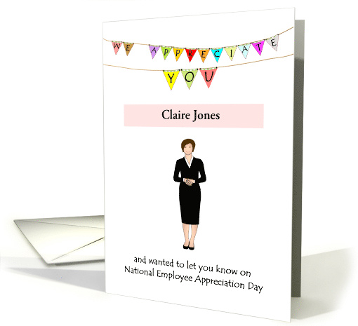 National Employee Appreciation Day Custom Name Lady Employee card