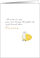 1st Easter Alone Loss of Wife Bunny Leaning on Easter Egg card