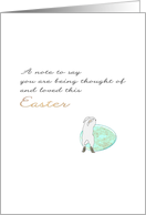 1st Easter Alone Loss of Spouse Bunny Leaning on Easter Egg card