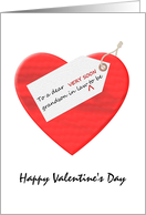 Valentine’s Day for Grandson in Law To Be Great Big Red Heart card