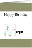 Birthday Name Beginning with Letter M Goldfish Swimming Inside Letter card