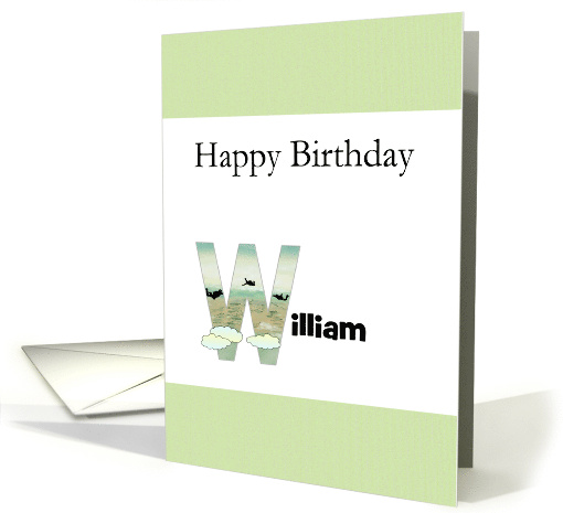 Birthday Name Beginning with Letter W Skydivers card (1464244)