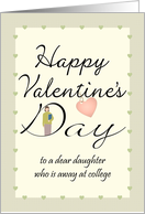 Valentine’s Day for Daughter Away At College Pink Heart Young Lady card