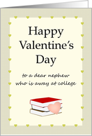 Valentine’s Day for Nephew at College Pink Heart and Books card