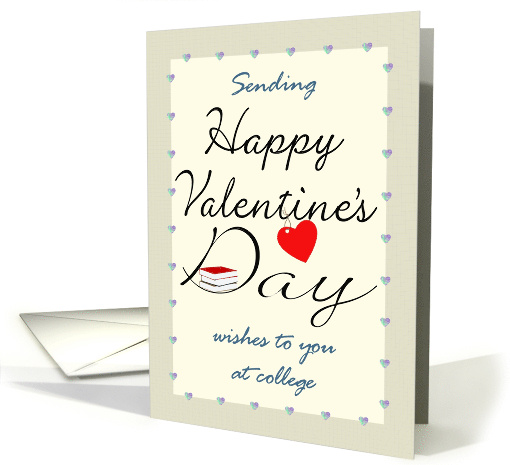 Valentine's Day Wishes For Someone At College Red Heart And Books card