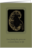 Thank You Kidney Donor Family 2nd Chance In Life Renal Imaging card
