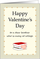 Valentine’s Day for Brother At College Pink Heart And Books card