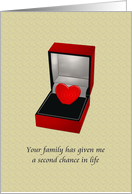 Thank You Heart Donor Family 2nd Chance In Life Jewel Heart In Box card