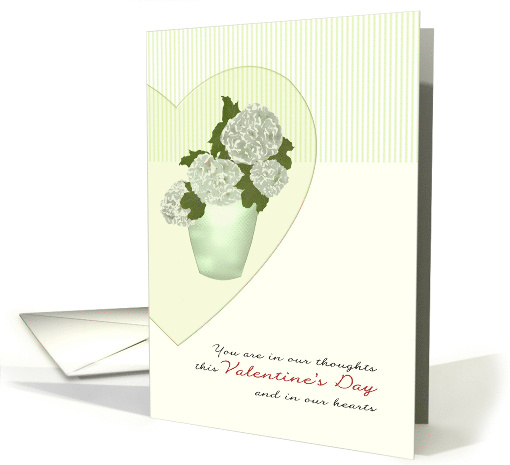 1st Valentine's Day Alone Bereaved Florals In Vase In A Heart card