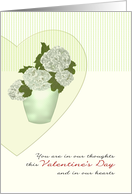 1st Valentine’s Day Alone Bereaved Florals In Vase In A Heart card