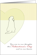 1st Valentine’s Day alone bereaved loss of pet, dog profile in a heart card