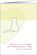1st Valentine’s Day Alone Bereaved Loss Of Pet Cat Profile In A Heart card
