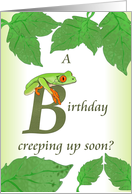 Frog Sitting On Birthday Greeting For Someone Who Studies Amphibians card