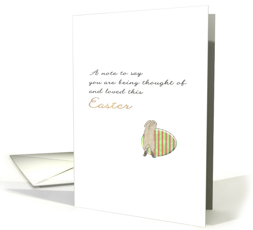 1st Easter Alone Bereaved Loss of Dad Bunny Leaning on Easter Egg card