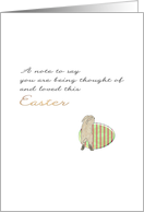 1st Easter Alone Bereaved Loss of Dad Bunny Leaning on Easter Egg card